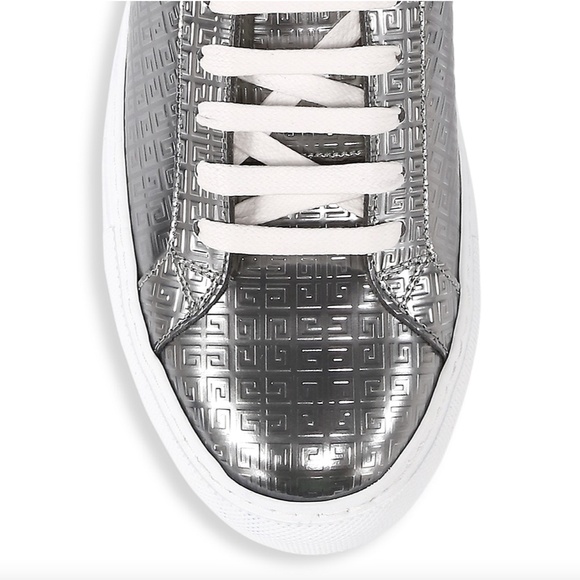 NIB $595 Givenchy Urban Street Monogram Metallic Leather Sneakers - Picture 4 of 16